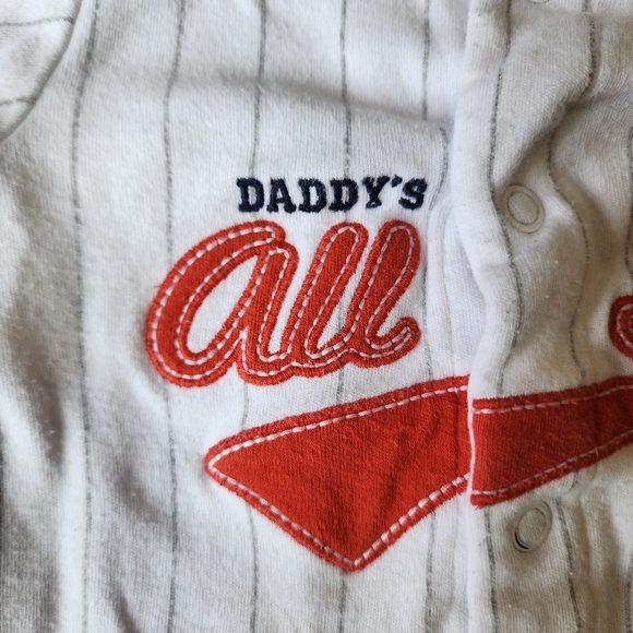 Carter's All star baseball baby footie sleeper pajama size 9 mo - Picture 9 of 10